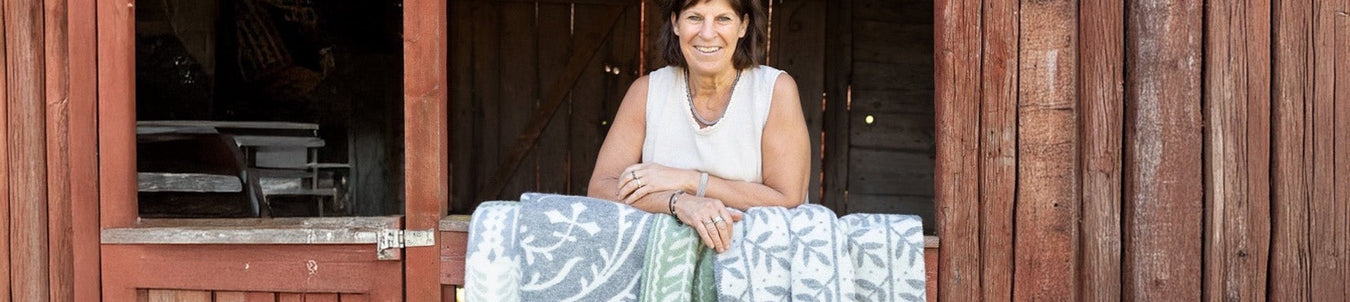 Kerstin Landström med ullfiltar