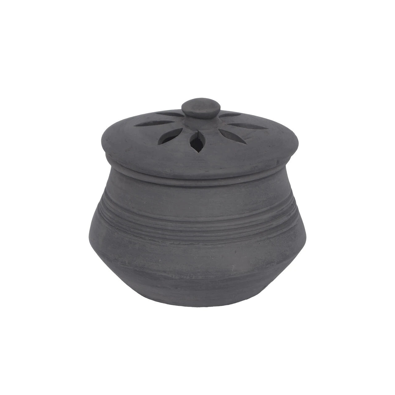 Vitlöksburk Lergods Svart