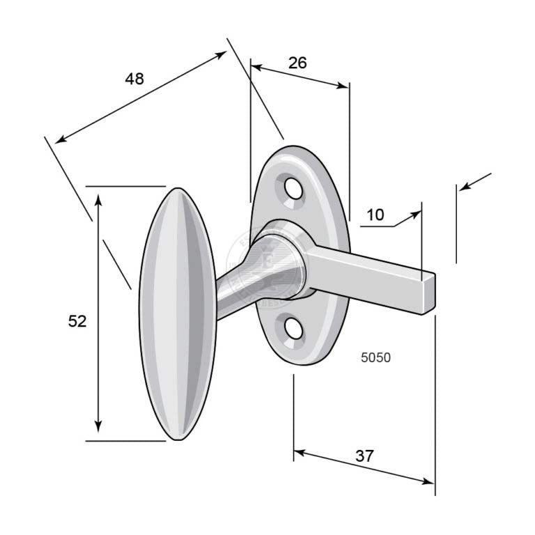 Låsklinka Mässing/Förnicklad 5050 - Ovolin