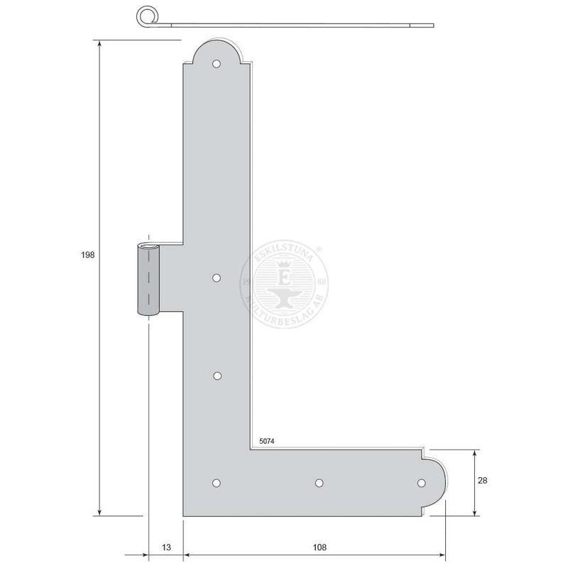 Vinkelgångjärn Tidigt 1800-Tal. 5074 Och 5174 - Ovolin
