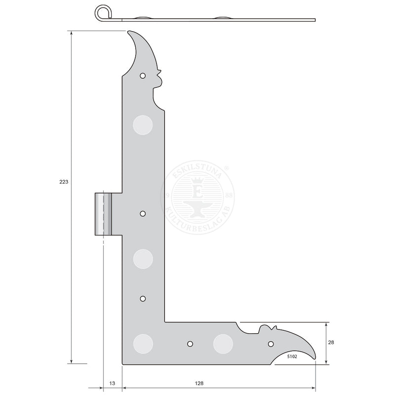 Vinkelgångjärn 1700-Tal 5102 - Ovolin