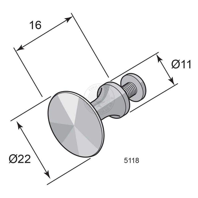 Lådknopp 5118 Mässing 22mm