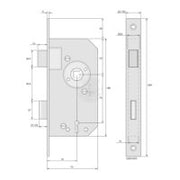 Instickslås 5220 Obehandlat Stål, Rak Stolpe Vänster 