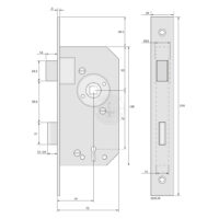 Instickslås 5220 Obehandlat Stål, Rak Stolpe Höger (på bilden) 