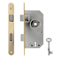 Mortise lock 5240M brass rounded corners 
