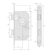 Instickslås 5240 Obehandlat Stål Rundade Hörn