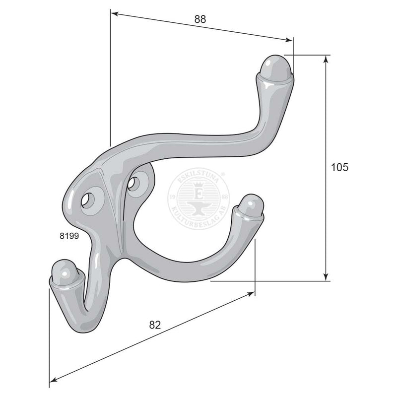 Hatt- o klädkrok 8199 - Ovolin