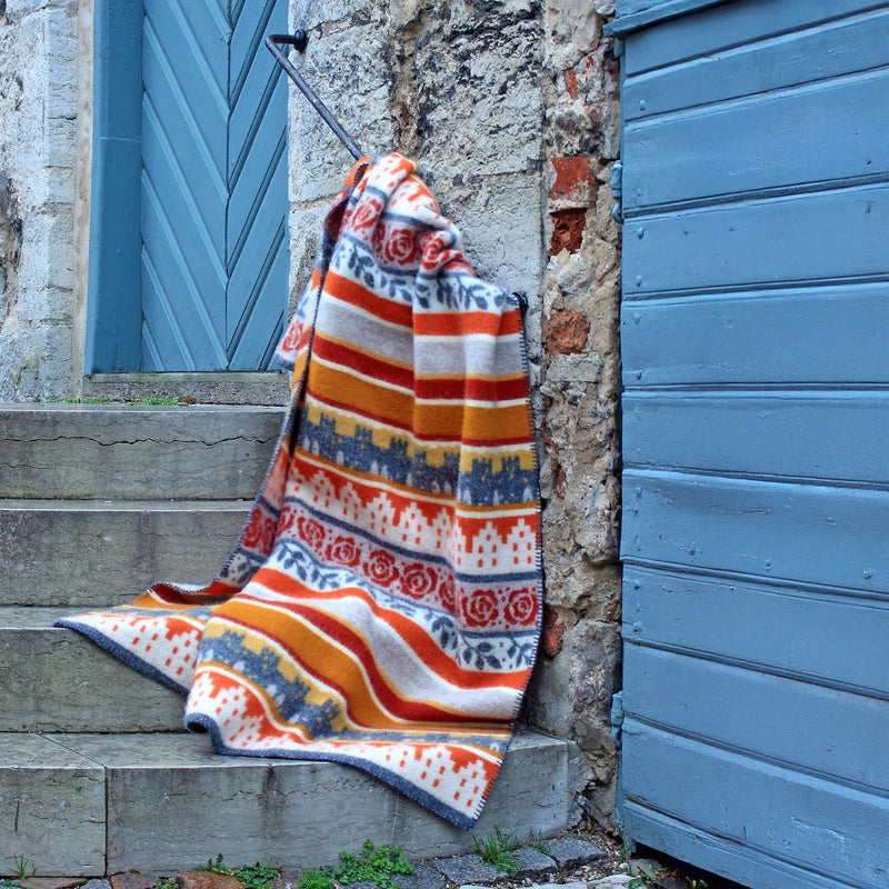 Visby wool blanket rust