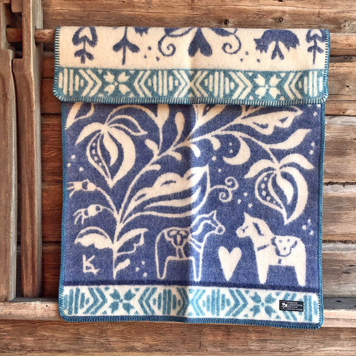 Dalarna blauwe babydeken