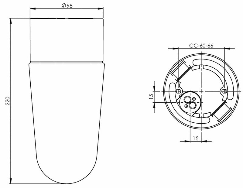 Porslinslampa Utomhus Rak Vit Lampor