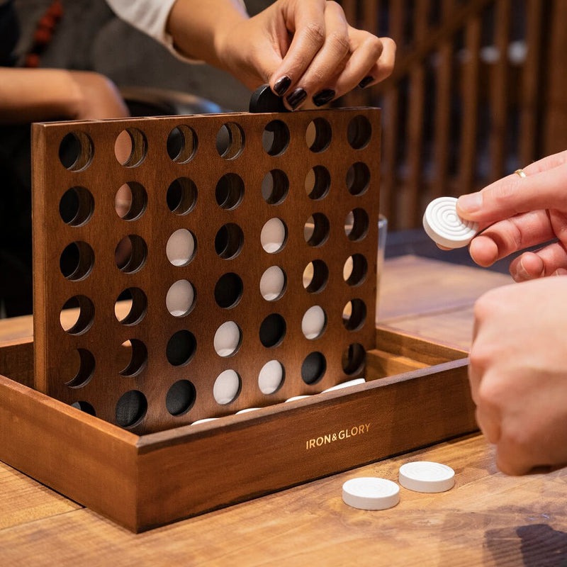 Four in a Row Wooden Game