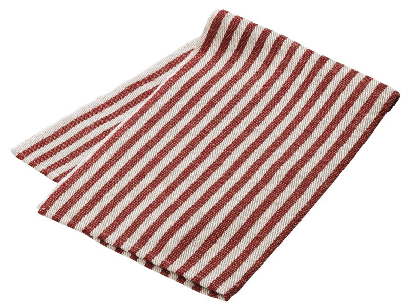 Punainen raidallinen pyyhe