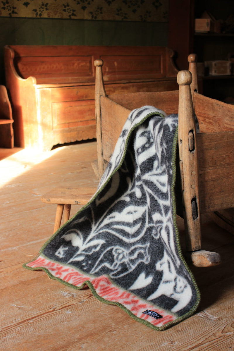 Dalarna sort barnetæppe