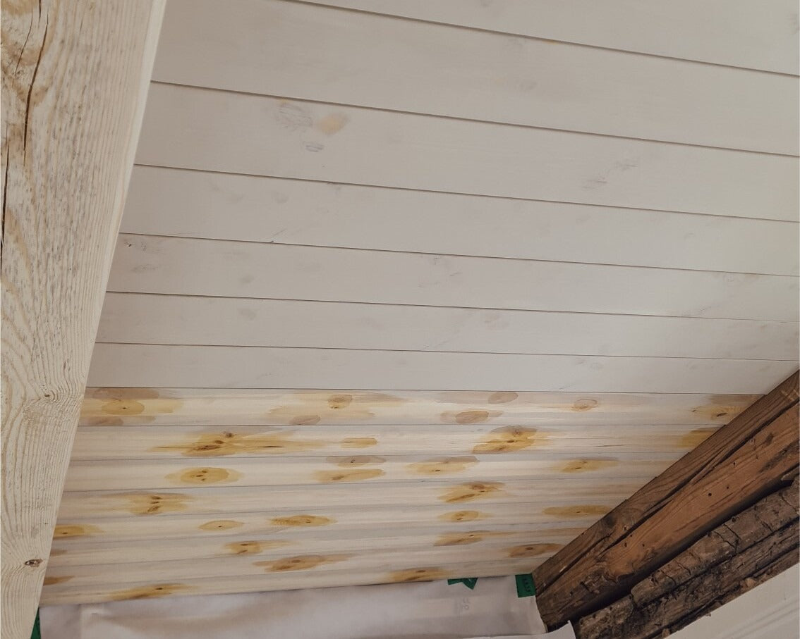 Decke, gestrichen mit Eitempera in Ljungbylund