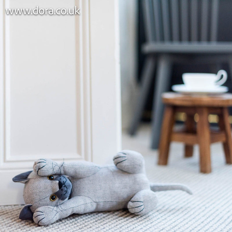 Rolling Cappuccino Cat Doorstop