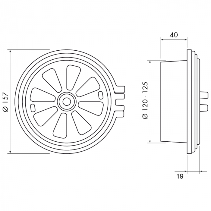Rosettventil Öppningsbar Obehandlad