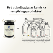 Svart tvål - byt ut hyllrader av rengöringsmedel