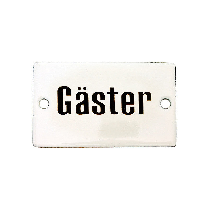 Emaljskylt Gäster - Ovolin