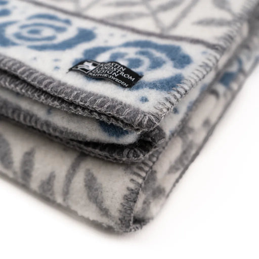 Rosengård pläd grå/blå