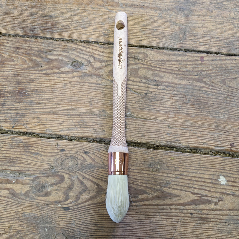Linoljefärgspensel rund spetsig topp - Ovolin