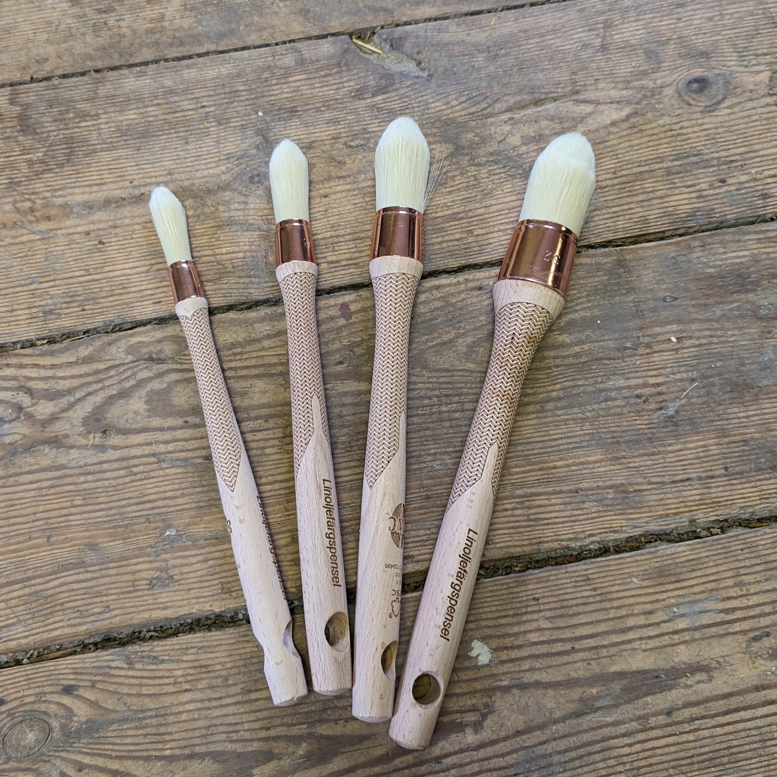 Linoljefärgspensel rund spetsig topp - Ovolin