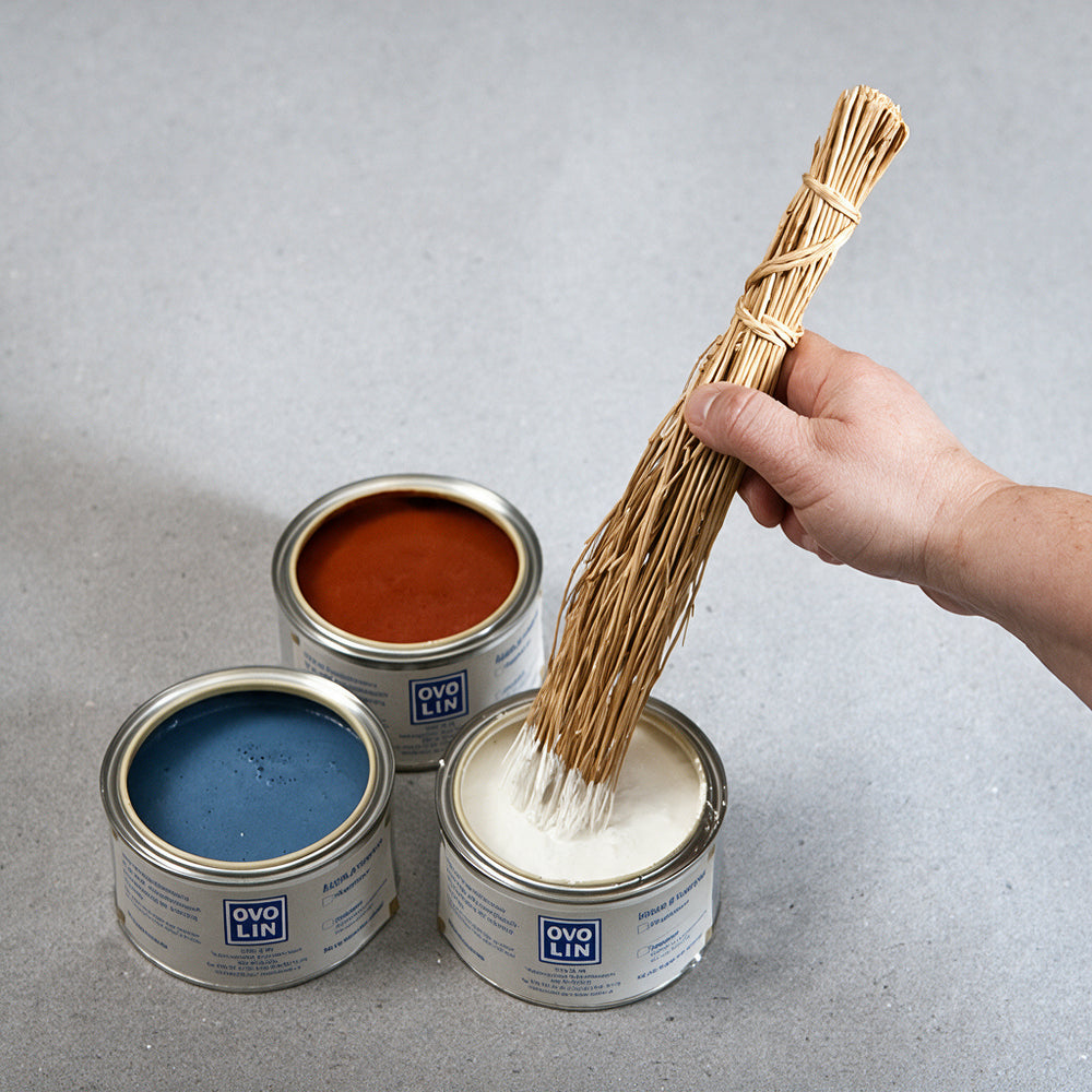 Matt yta med äggoljetempera