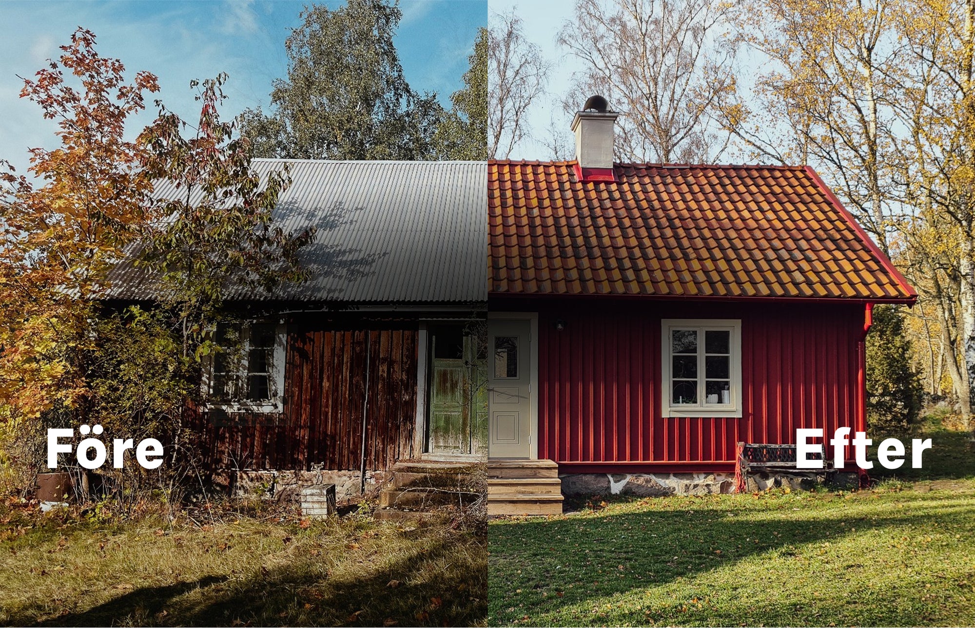 Ljungbylund renovering före/efter