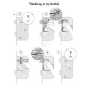 Instickslås 5220 Obehandlat Stål, Rak Stolpe Vänster 