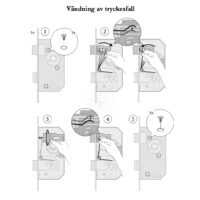 Instickslås 5220M Mässing Med Raka Hörn Vänster